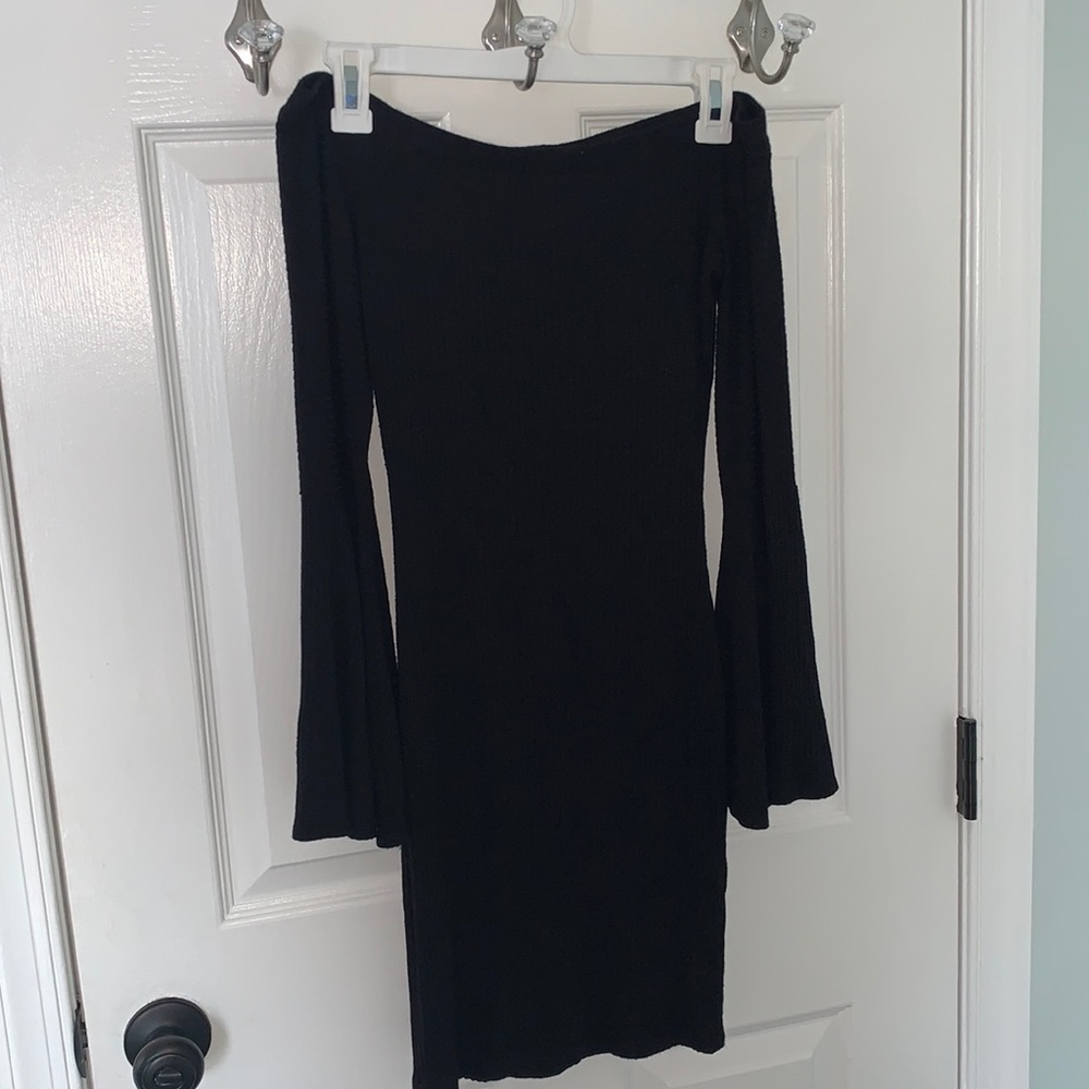 May Pink Women’s Off The Shoulder Dress Black